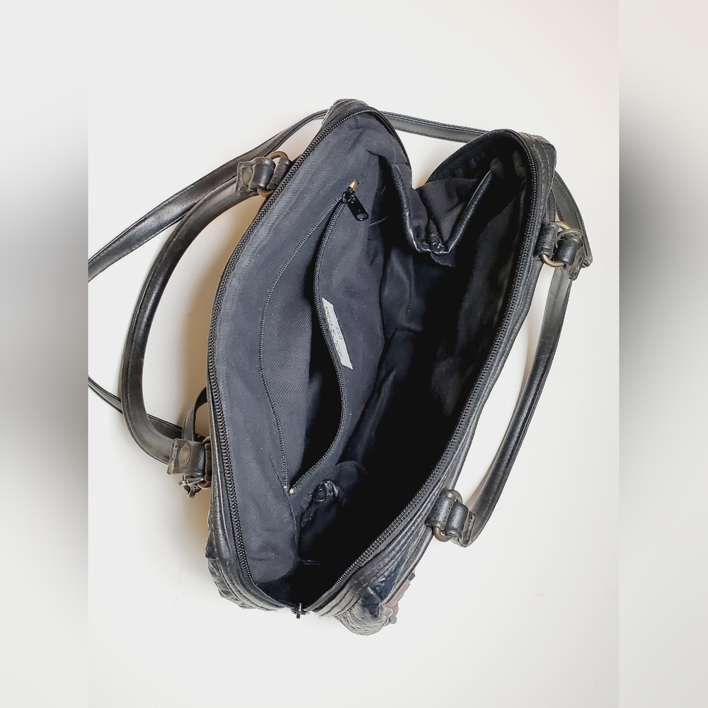 Vintage Textured Leather Patchwork Crossbody Hand… - image 3